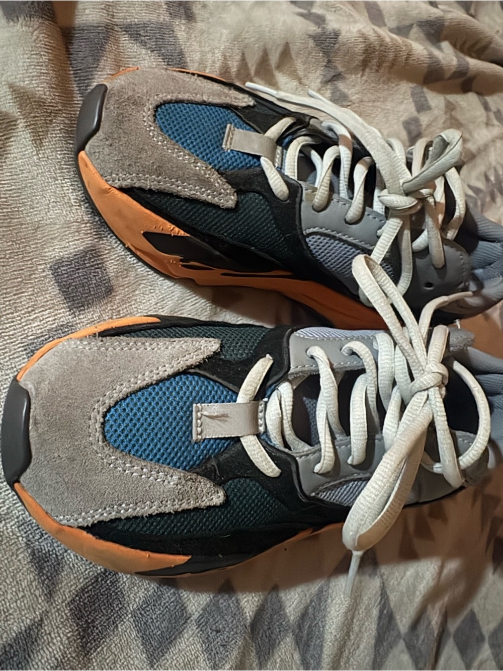 Yeezy Chunky Sneakers - Blue, Gray & Orange